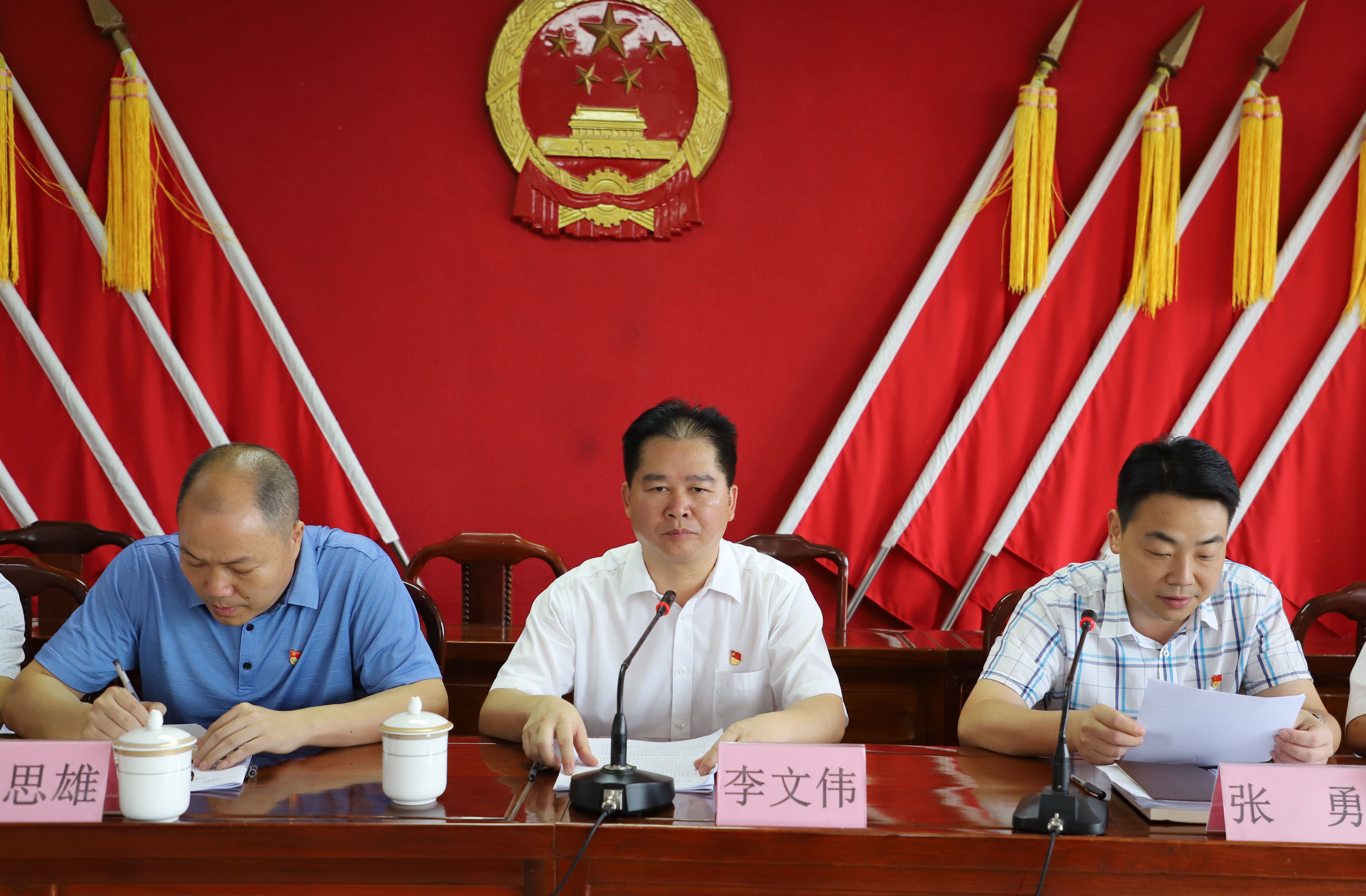 转水镇党委副书记,镇长张勇传达了省市县关于基层党建工作的相关会议