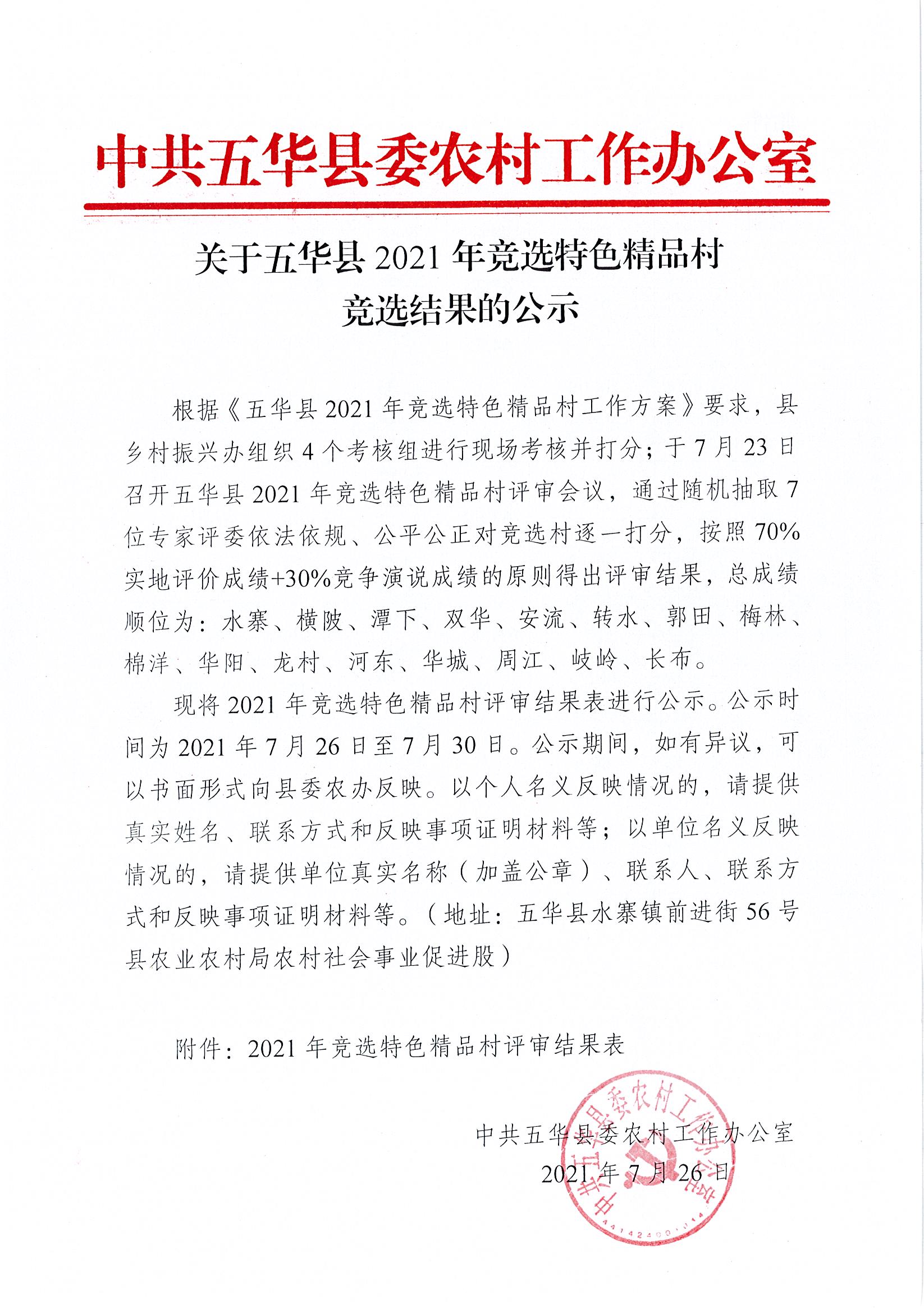 关于五华县2021年竞选特色精品村竞选结果的公示（1）.jpg