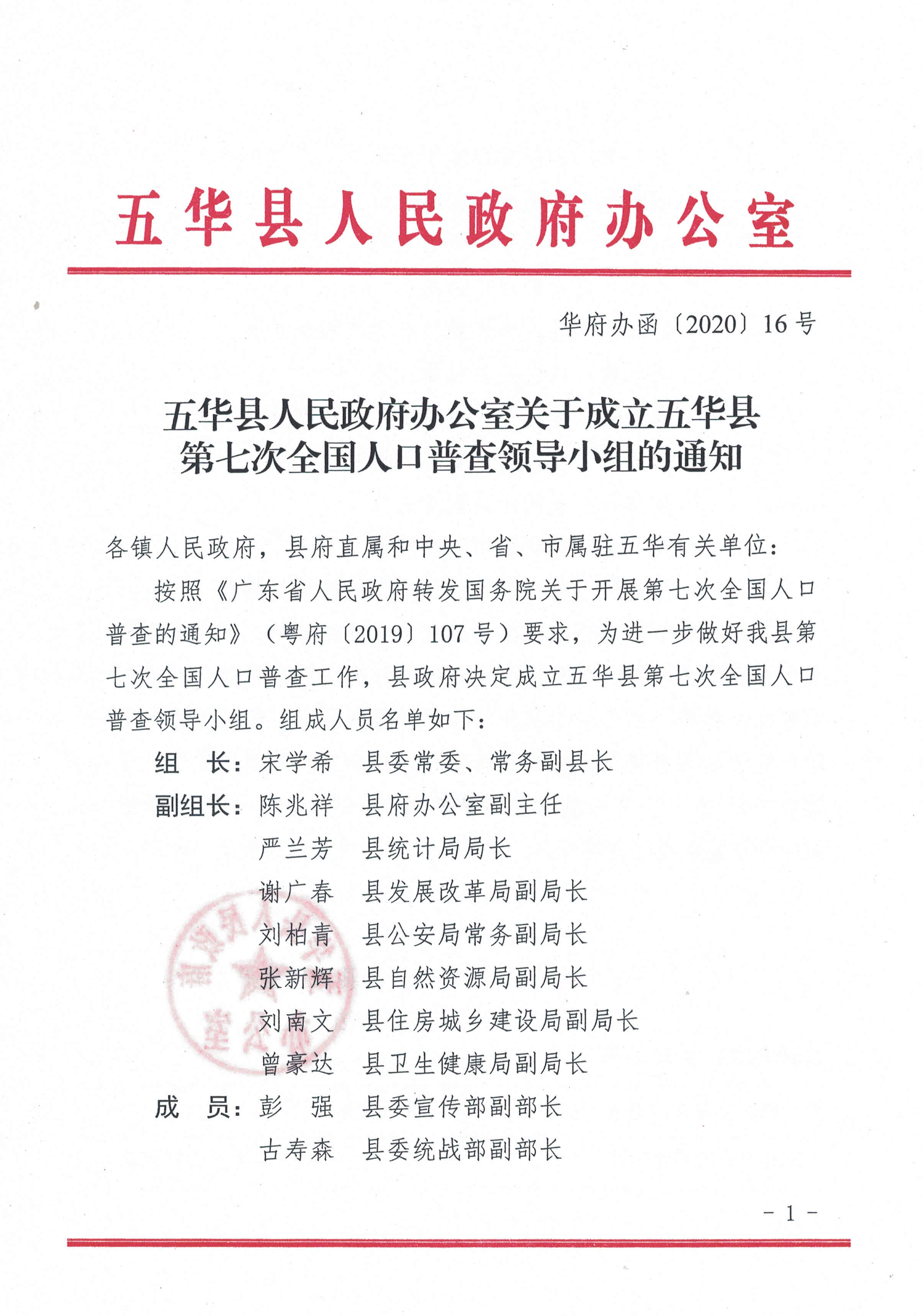 五华县人民政府办公室关于成立五华县第七次全国人口普查领导小组的通知.jpg