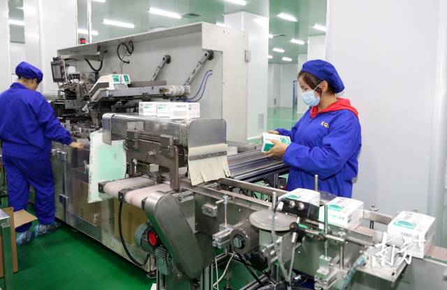 五华农商银行给予老牌药企康奇力药业最大限度的金融支持，助力企业生产抗疫物资。张炳锋 摄