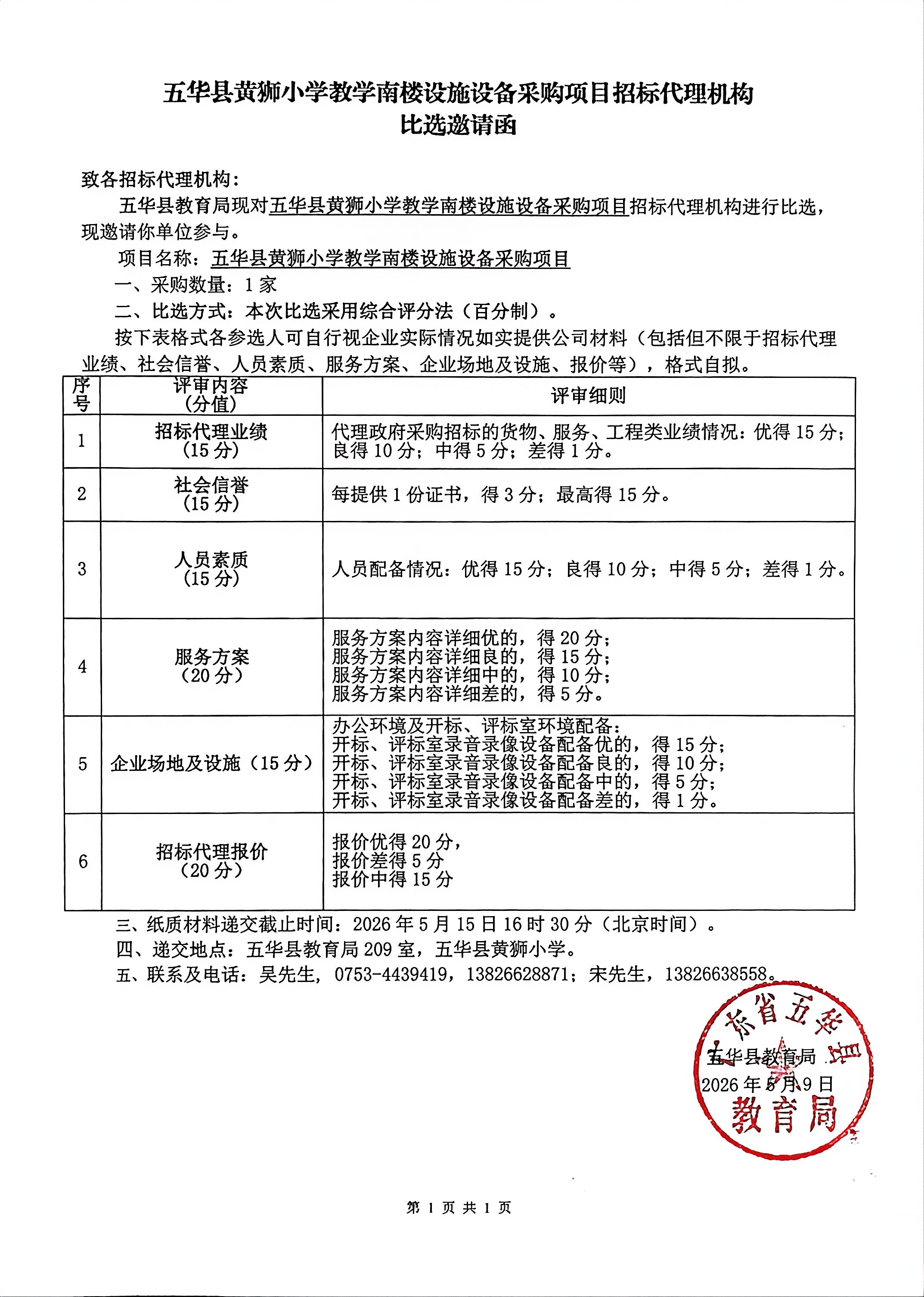 五华县黄狮小学教学南楼设施设备采购项目招标代理机构比选邀请函.jpg